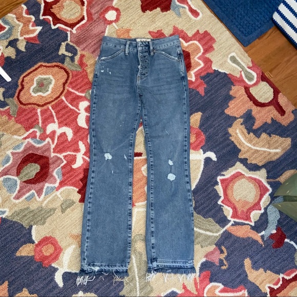 Free People Denim - Free People high waisted cropped flare jeans